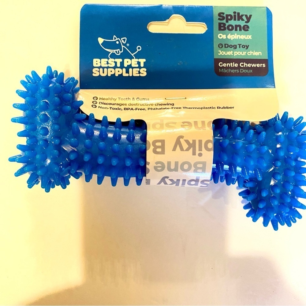 Blue Spiky Bone Dog Toy
